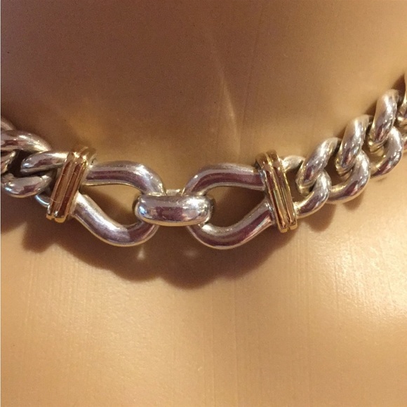 Sterling Silver and 18K Gold Chain Link Necklace - Picture 4 of 9